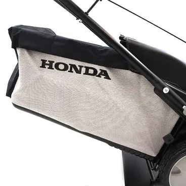 Tondeuse à gazon Honda HRX 537 HY avec sac de ramassage.