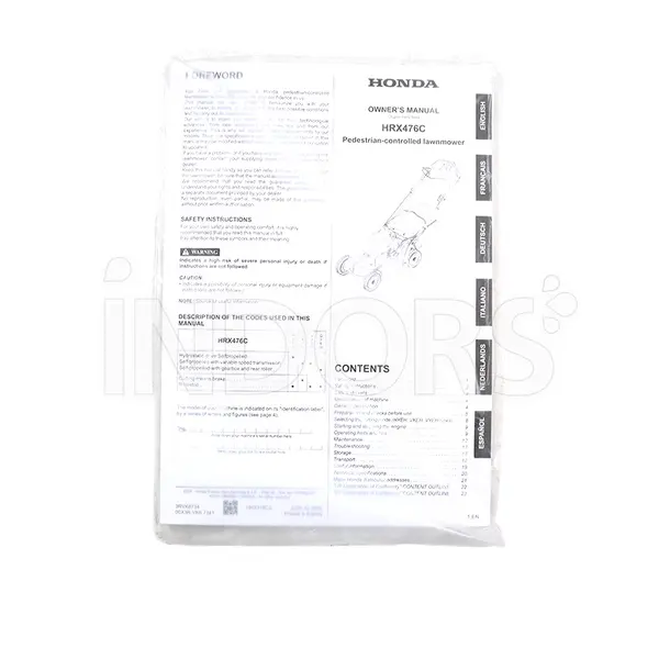Manuel d'instructions Honda HRX 476 VY