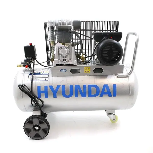 Hyundai 65604 - Compresseur à courroie lubrifiée 100L