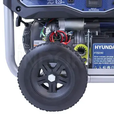 roues très robustes Hyundai 65003 LS6875E - Groupe électrogène avec AVR