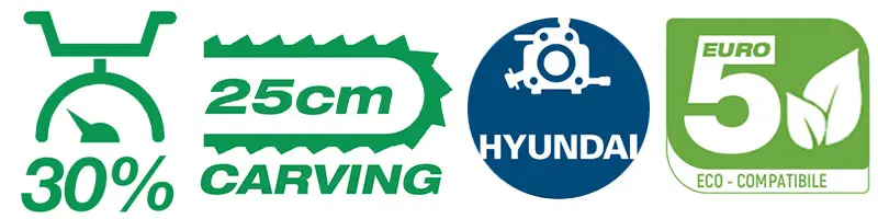Tronçonneuse d'élagage ultralégère Hyundai 35530 avec guide-chaîne