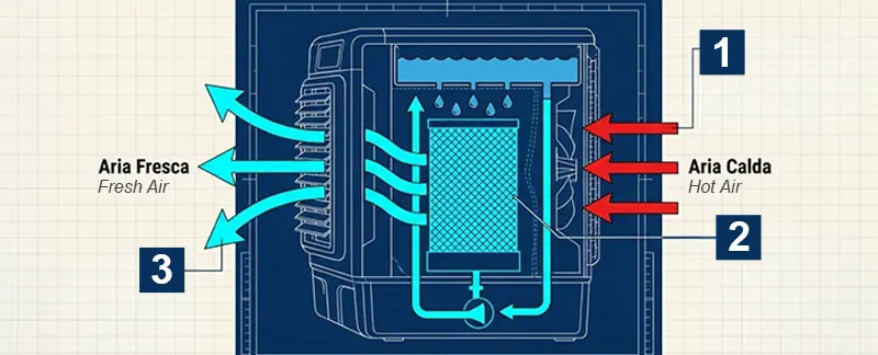 Hyundai 75230 - Rafraîchisseur d'air évaporatif 10000 m³/h avec réservoir 120 L