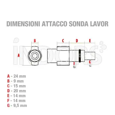 Dimensions du raccordement Lavor pour sonde