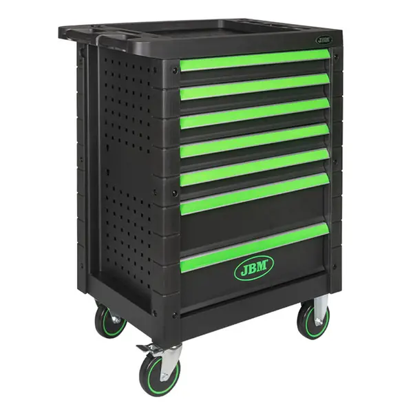 JBM 53904 - Chariot à 7 tiroirs avec assortiment de 172 outils en acier CrV
