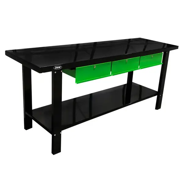 JBM 51738 - Table de travail professionnelle à 3 tiroirs pour ateliers