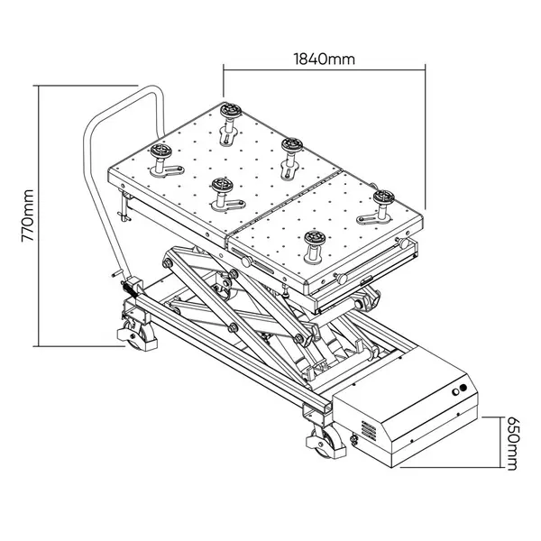 JBM 54386 - Table de batterie hydraulique pour véhicules électriques 1200 kg
