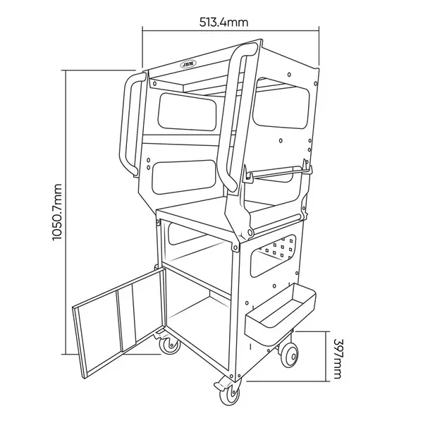 JBM 54388 - Chariot de diagnostic professionnel pour ateliers