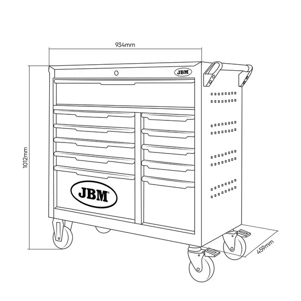JBM 54511 - Chariot à outils professionnel à 11 tiroirs