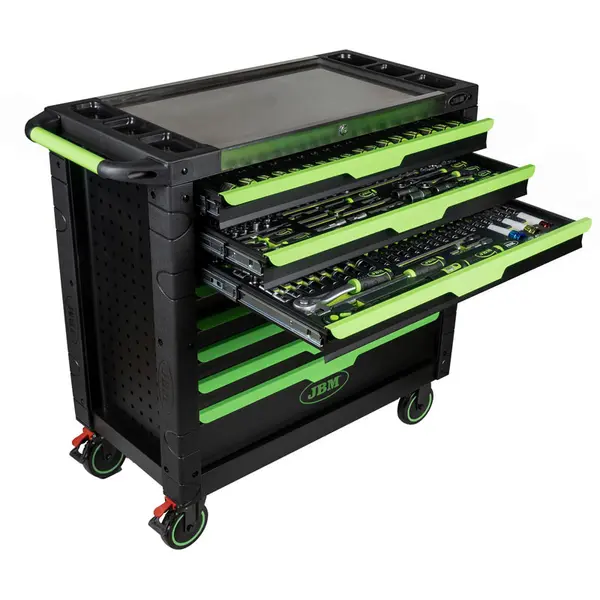 JBM 54688 - Chariot professionnel XL à 8 tiroirs, 468 outils inclus