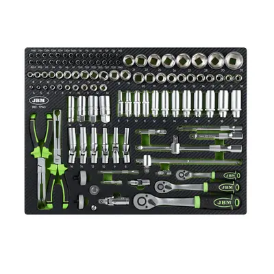 JBM 54718 - Chariot professionnel XL à 8 tiroirs, outils CRV 289 inclus