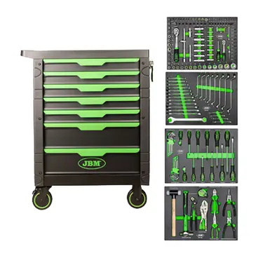 JBM 54389 – Chariot à outils avec 7 tiroirs et 172 outils