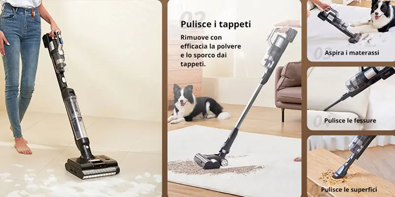 Jimmy PW 11 Pro Max - Nettoyeur de sol à balai électrique 5 en 1 