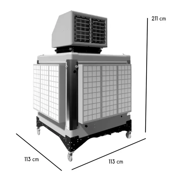 Dimensions du refroidisseur et purificateur d'air industriel KALTERMANN FRESH 150