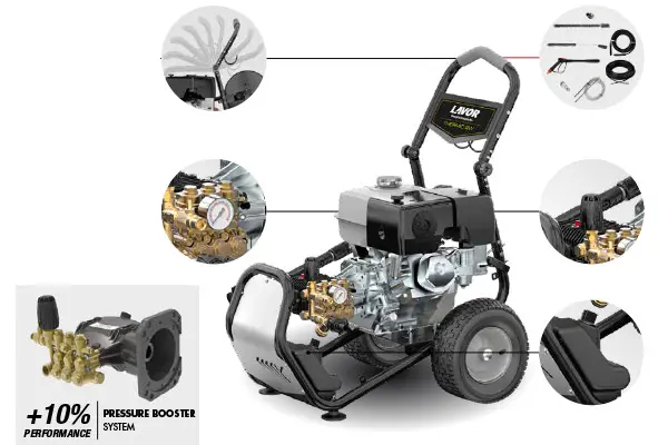 Nettoyeur haute pression essence Lavor Thermic 2W 13 L avec moteur Loncin G390F