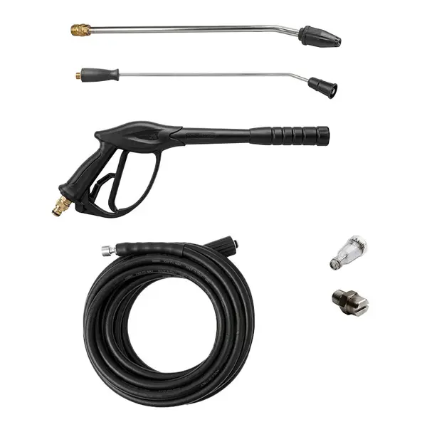 Ensemble complet de nettoyeurs haute pression Lavor Kama HR 1409 avec tuyau haute pression, pistolet, lance, buses et raccords inclus.