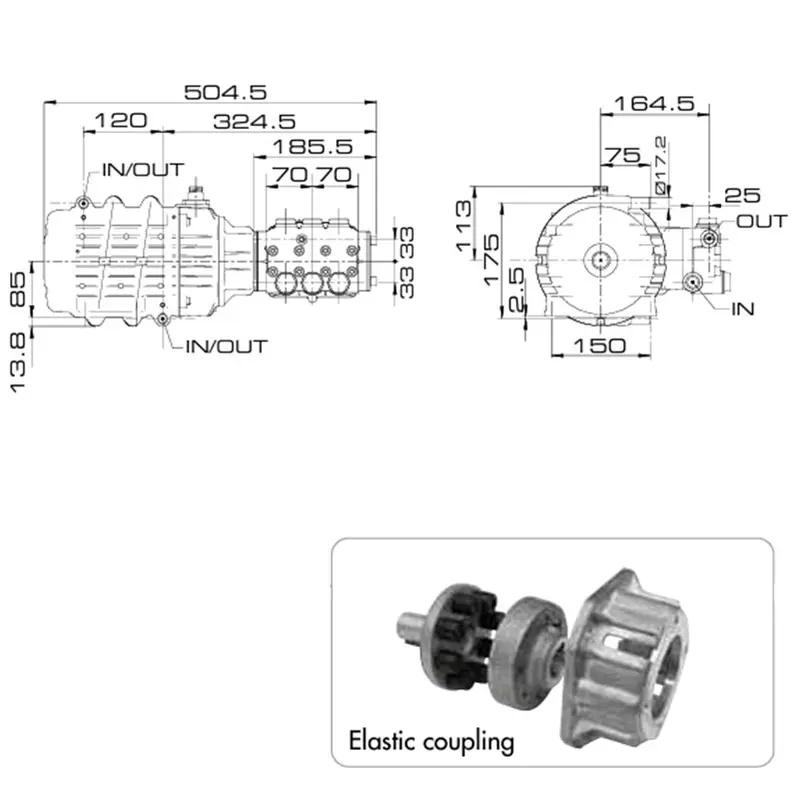Lavor MPWJ6 - Pompe avec accouplement élastique pour nettoyeurs haute pression