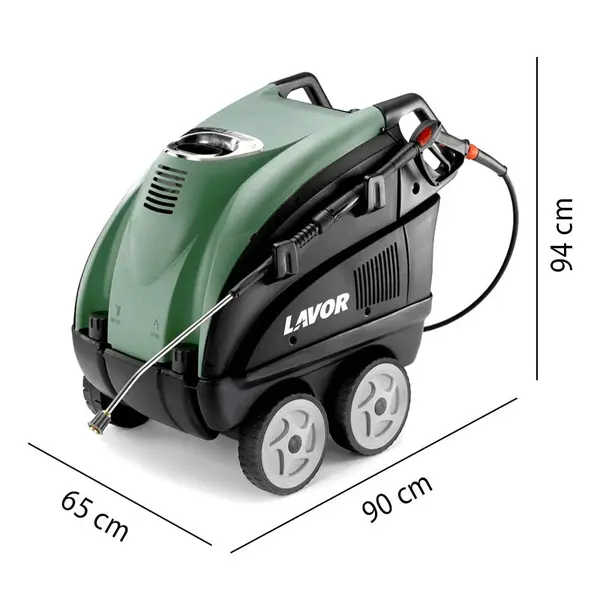 Dimensions et dimensions générales du nettoyeur haute pression à eau chaude professionnel Lavor Terek 1211 (230 V)
