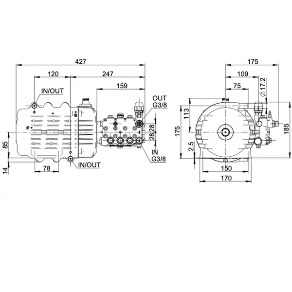 Lavor MPW3.5 - Conception d'arbre de pompe à moteur professionnelle