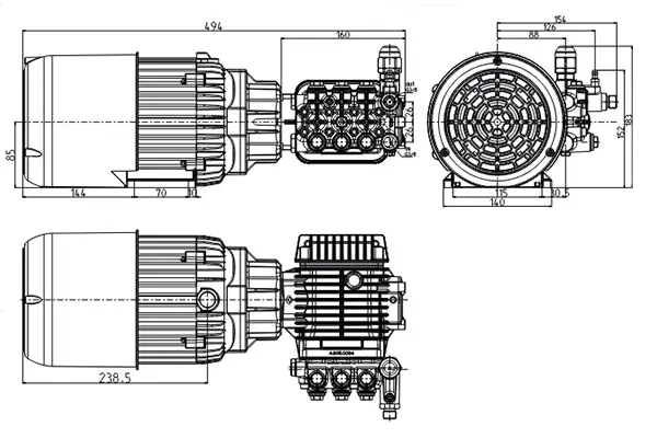 Lavor MPJ3 - Pompe à piston pour nettoyeurs haute pression