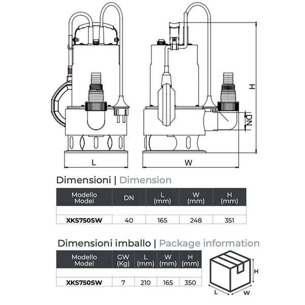Leo XKS750SW - Pompe électrique submersible