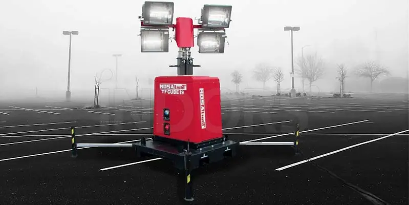 Mât d'éclairage TF CUBE I9 pour éclairage stabilisé de chantier