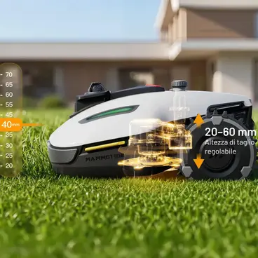 Mammotion Yuka Mini 2 1000 - Tondeuse à gazon robotisée sans fil avec zone de tonte périmétrique de 1000 m²