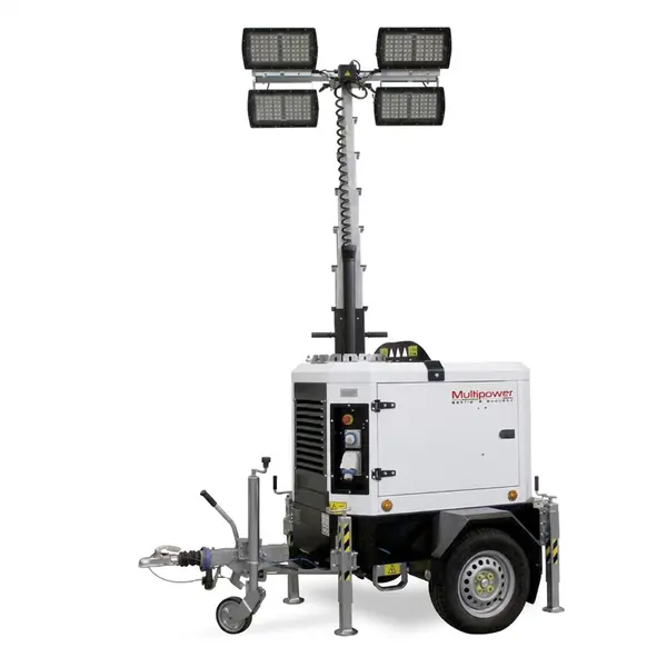 Multipower MI85YHC 10038 - Tour d'éclairage LED avec Générateur Intégré et Mât Hydraulique