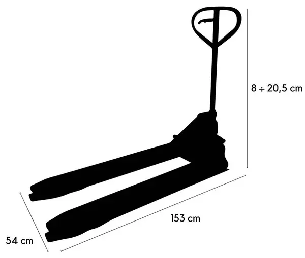 Dimensions du transpalette électrique Novamach NEEN/Q 1500 kg