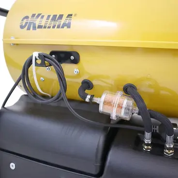 Détail de la coque de l'Oklima SE 120 - Canon chauffant diesel