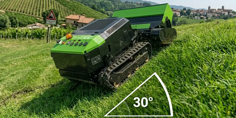 Pogo M-Tech MONSTER PRO 80 - Tondeuse débroussailleuse hybride radiocommandée pour pentes jusqu'à 30°