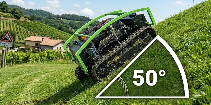 Pogo M-Tech SKK 80 - Tondeuse à gazon robotisée radiocommandée pour pentes jusqu'à 50°