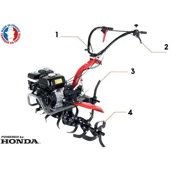 Motoculteur agricole professionnel Pubert Maestro 65 H avec 6 fraises rotatives