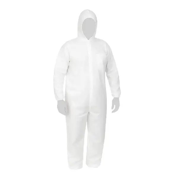 Combinaison de protection jetable Reflexx Cover PLP 40 blanche en polypropylène avec capuche