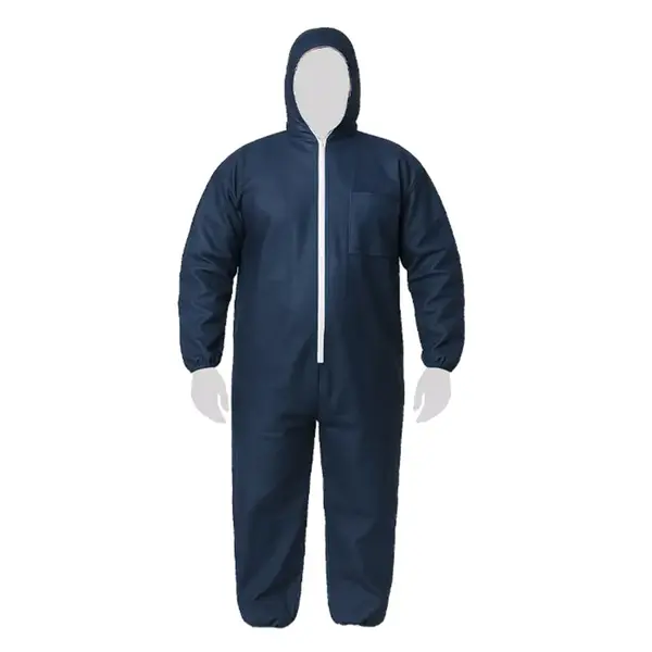 Combinaison de protection jetable Reflexx Cover 40 bleue - en polypropylène avec capuche