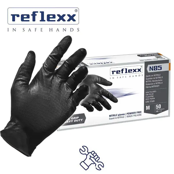 Reflexx N85 Full Grip - Gant en nitrile à prise intégrale - Usage intensif