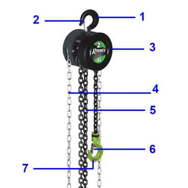 Palan de levage manuel Ribimex Chain Hoist 2T pour l'industrie