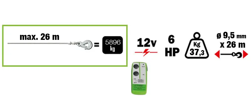 Ribimex PE12V/9002 - Treuil électrique 12 V 6 CV pour la fixation du PE12V