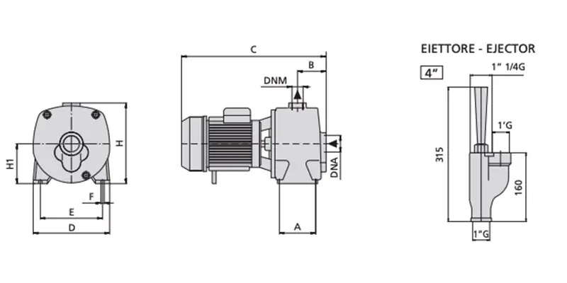 Pompe auto-amorçante à aspiration profonde Speroni APM 200