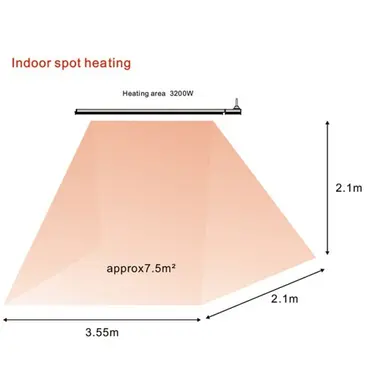 Chaleur blanche sinuée - Lampes chauffantes infrarouges 1500W
