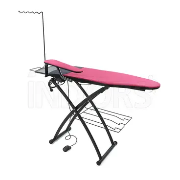 Résumé du kit EVO AR : Table à repasser réglable à 8 positions avec aspirateur et chauffage