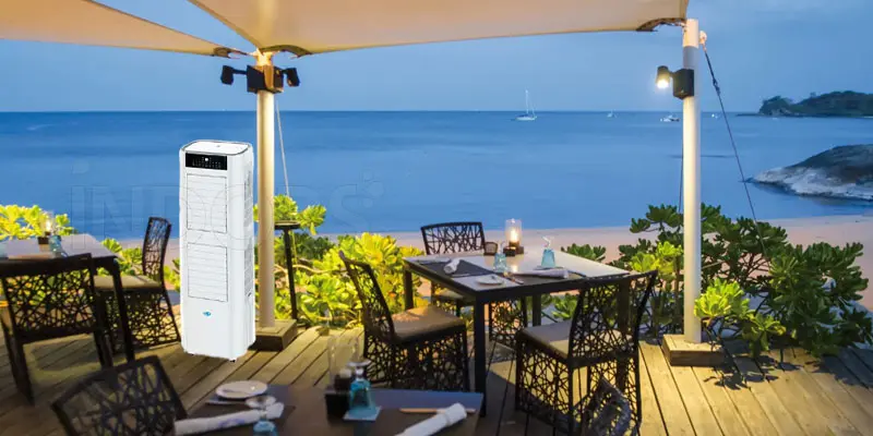 Brezza FRE10E - Refroidisseur évaporatif à 4 vitesses avec ultrasons et répulsif anti-moustiques