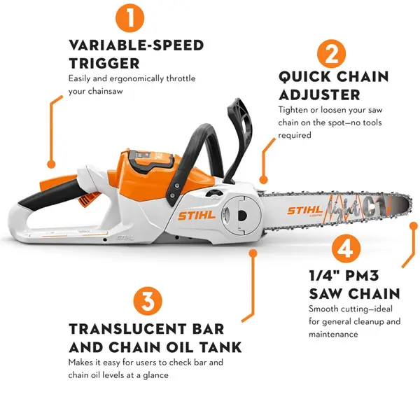 Stihl MSA 60 - Tronçonneuse 36V avec guide 30 cm, kit batterie et chargeur inclus