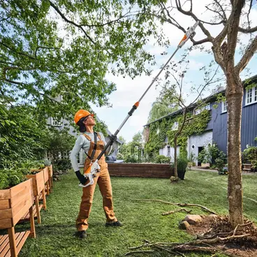 Stihl HTA 30 - Ébranchage télescopique à chaîne 1/4" PM3 avec 2 batteries et chargeur inclus