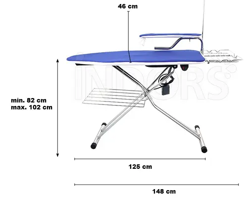 mesures Stirolux Ghibli Ars - Table à repasser professionnelle robuste