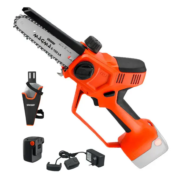 Stocker 61902 - Tronçonneuse Magma E-150 LA 21 V avec étui, batterie et chargeur