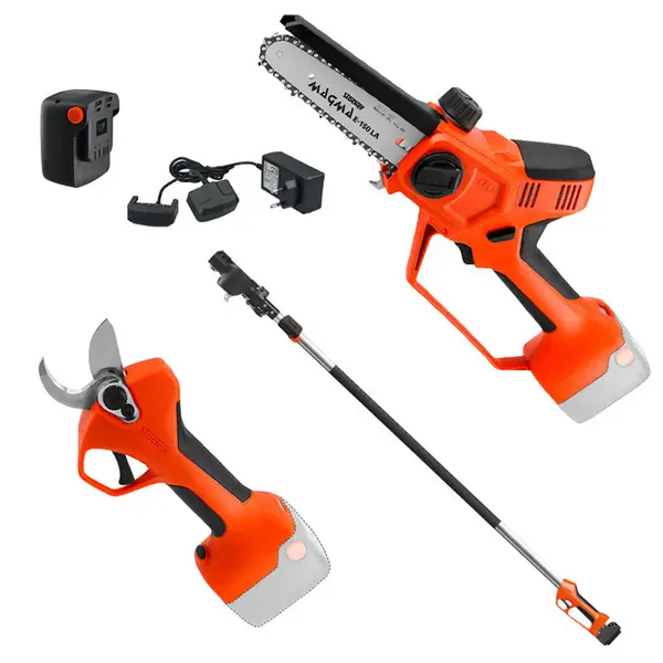 Kit promotionnel Stocker 62106 - Ciseaux E-35 TP 21 V et tronçonneuse Magma E-150 LA 21 V + poignée télescopique réglable