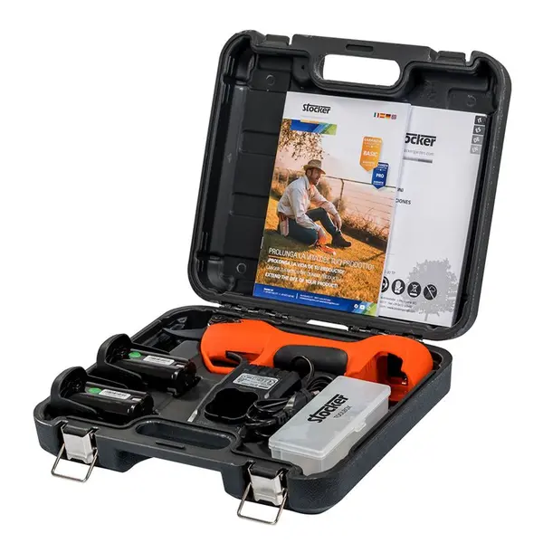 équipement standard Stocker Vulcano E-30 TP - Ciseaux à batterie sans balais 150 W progressifs et automatiques