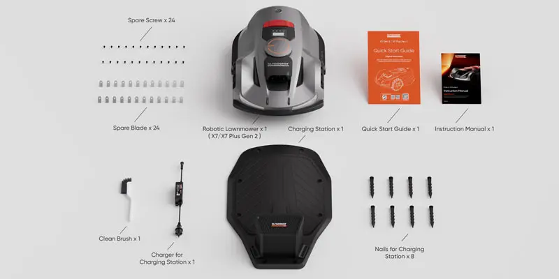Sunseeker X7 Plus Gen 2 - Tondeuse à gazon robotisée - Équipement standard