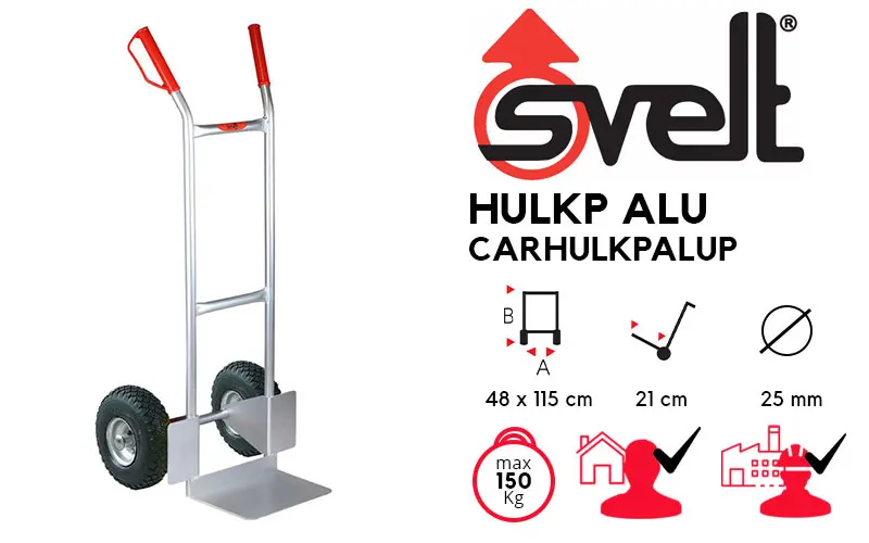 Svelt HulkP Alu CARHULKPALUP - Chariot à colis professionnel en aluminium Décret législatif 206/2005