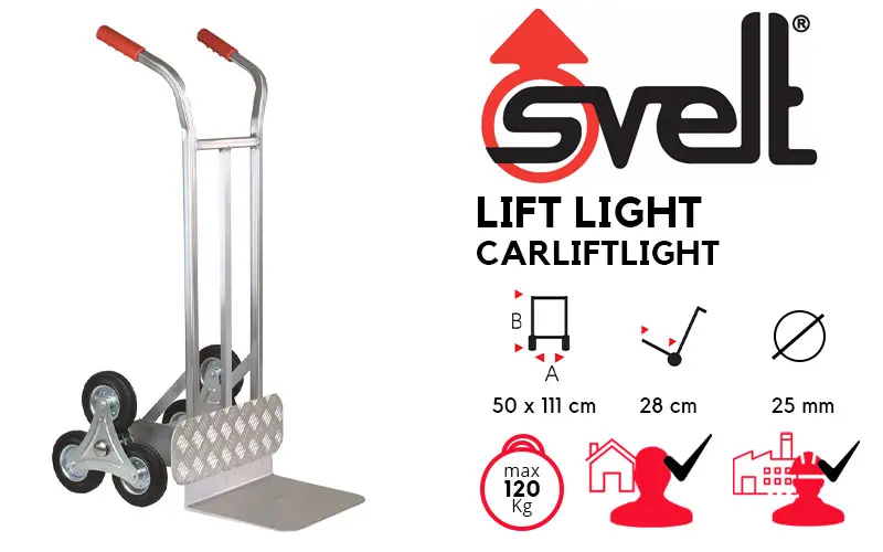 Svelt Lift Light CARLIFTLIGHT - Monte-escalier professionnel en aluminium, décret législatif n° 206/2005